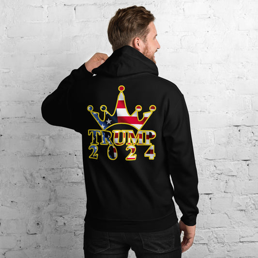 Kumfi Trump 2024 w/American Flag Letters & Gold Border Hoodie